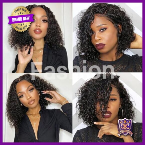Short Curly Human Hair Extensions, 4-Pack Brazilian Style, 8 Inch
